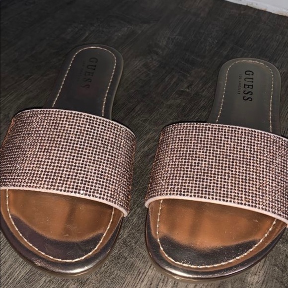 guess rose gold sandals